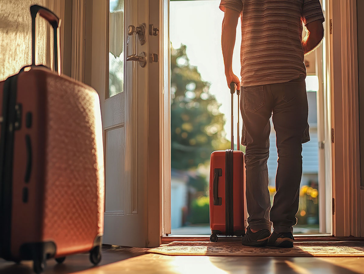 Porte d’entrée fermée avant un départ en vacances d’été